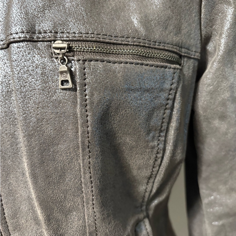 Danier Metallic Leather Moto Style Jacket - Picture 6 of 16